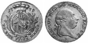 1/2 Thaler Margraviat de Bade-Durlach (1535 - 1771) Argent 