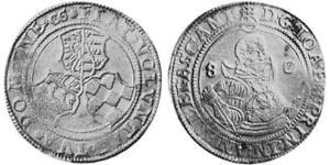 1/2 Thaler Anhalt (1212 - 1806) Argento Gioacchino Ernesto di Anhalt (1536-1586)(1536 – 1586)