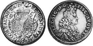 1/2 Thaler Augusta (Germania) (1276 - 1803) Argento Alexander Sigismund von der Pfalz-Neuburg (1663–1737)