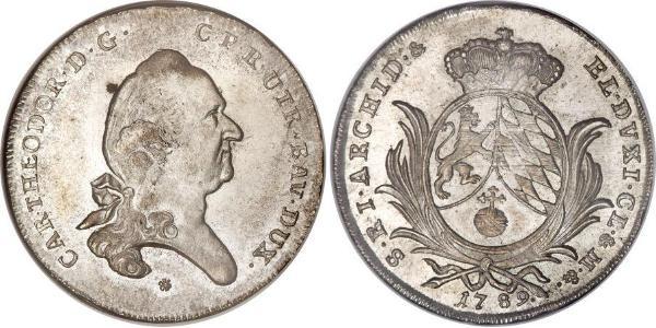1/2 Thaler Elettorato di Baviera (1623 - 1806) Argento Carlo Teodoro di Baviera (1724 - 1799)