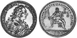 1/2 Thaler Principato di Ansbach (1398–1792) Argento Carlo Guglielmo Federico di Brandeburgo-Ansbach(1712 – 1757)