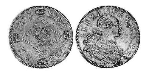 1/2 Thaler Principato di Ansbach (1398–1792) Argento Cristiano Federico di Brandeburgo-Ansbach(1736 – 1806)