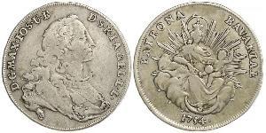 1/2 Thaler Electorate of Bavaria (1623 - 1806) Plata Maximiliano III José, Elector de Baviera(1727 – 1777)