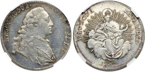 1/2 Thaler Electorate of Bavaria (1623 - 1806) Plata Maximiliano III José, Elector de Baviera(1727 – 1777)