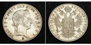 1/2 Thaler Imperio austríaco (1804-1867) Plata Ferdinand I of Austria (1793 - 1875)