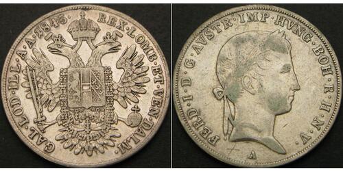 1/2 Thaler Imperio austríaco (1804-1867) Plata Ferdinand I of Austria (1793 - 1875)