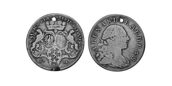 1/2 Thaler Fürstentum Ansbach (1398–1792) Silber Karl Alexander (Brandenburg-Ansbach-Bayreuth)(1736 – 1806)