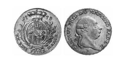 1/2 Thaler Markgrafschaft Baden-Durlach (1535 - 1771) Silber 