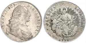 1/2 Thaler Electorate of Bavaria (1623 - 1806) Silver Maximilian III Joseph, Elector of Bavaria (1727 – 1777)