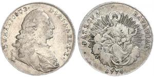 1/2 Thaler Electorate of Bavaria (1623 - 1806) Silver Maximilian III Joseph, Elector of Bavaria (1727 – 1777)