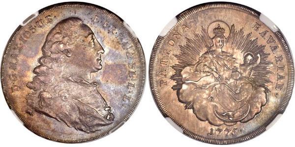 1/2 Thaler Electorate of Bavaria (1623 - 1806) Silver Maximilian III Joseph, Elector of Bavaria (1727 – 1777)