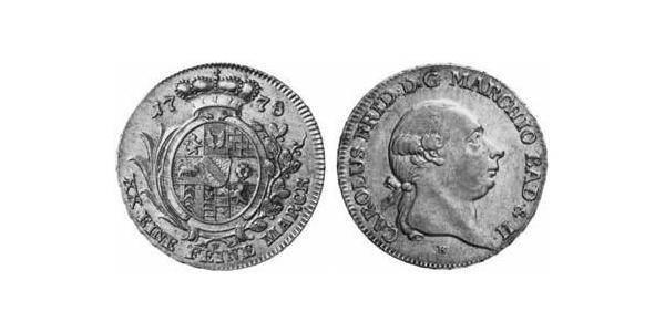 1/2 Thaler Margrave of Baden-Durlach (1535 - 1771) Silver 