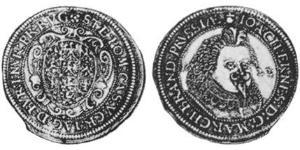 1/2 Thaler Principality of Ansbach (1398–1792) Silver Joachim Ernst, Margrave of Brandenburg-Ansbach (1583 – 1625)