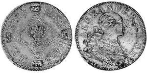 1/2 Thaler Principality of Ansbach (1398–1792) Silver Charles Alexander, Margrave of Brandenburg-Ansbach (1736 – 1806)