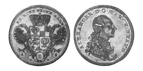 1/2 Thaler Principality of Ansbach (1398–1792) Silver Charles Alexander, Margrave of Brandenburg-Ansbach (1736 – 1806)