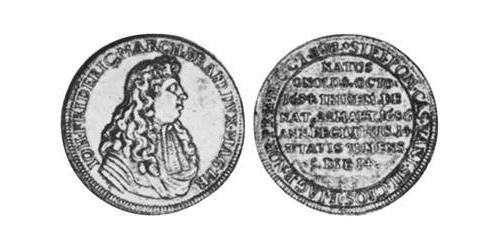 1/2 Thaler Principality of Ansbach (1398–1792) Silver John Frederick, Margrave of Brandenburg-Ansbach (1654 – 1686)