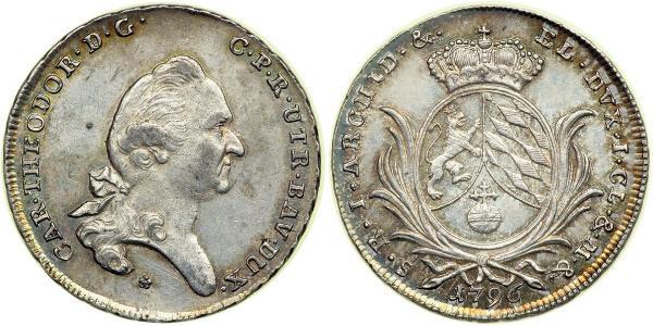 1/2 Thaler Electorate of Bavaria (1623 - 1806) 銀 卡爾·泰奧多爾 (1724 - 1799)