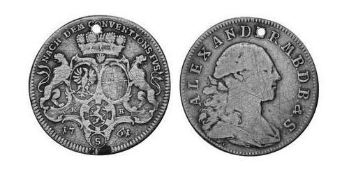 1/2 Thaler Principality of Ansbach (1398–1792) 銀 Charles Alexander, Margrave of Brandenburg-Ansbach (1736 – 1806)
