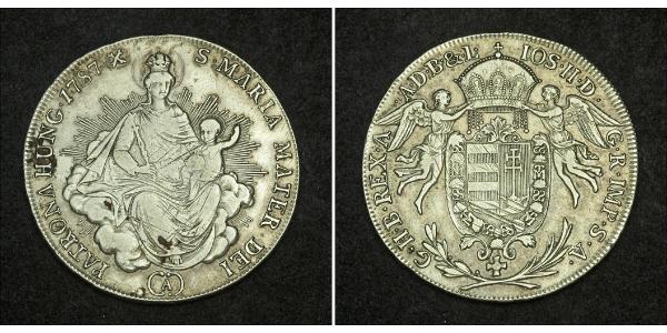 1/2 Thaler 匈牙利王国 銀 约瑟夫二世 (神圣罗马帝国) (1741 - 1790)