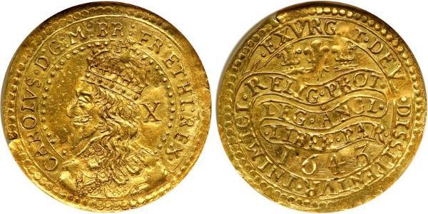 1/2 Unite Reino de Inglaterra (927-1649,1660-1707) Oro Carlos I (1600-1649)