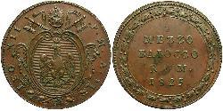 1/2 Байокко Папская область (752-1870) Медь Лев XII (1760 - 1829)