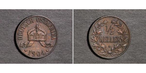 1/2 Гелер Німецька Східна Африка (1885-1919) Мідь 