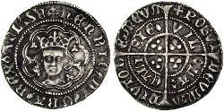 1/2 Гроут Королевство Англия (927-1649,1660-1707) Серебро Генрих VI (1421-1471)