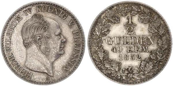 1/2 Гульден Пруссия (королевство) (1701-1918) Серебро Фридрих Вильгельм IV (1795 - 1861)