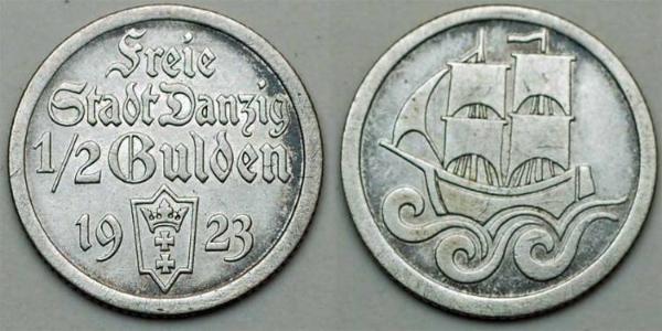 1/2 Гульден Gdansk (1920-1939) Срібло 