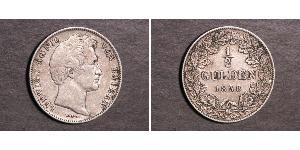 1/2 Гульден Королівство Баварія (1806 - 1918) Срібло Людвиг I (король Баварії)(1786 – 1868)