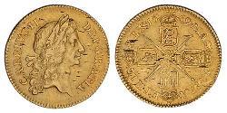 1/2 Гінея Королівство Англія (927-1649,1660-1707) Золото Карл II (1630-1685)