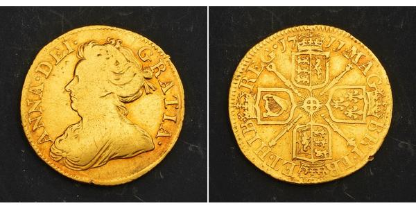 1/2 Гінея Королівство Великобританія (1707-1801) Золото Анна Стюарт(1665-1714)
