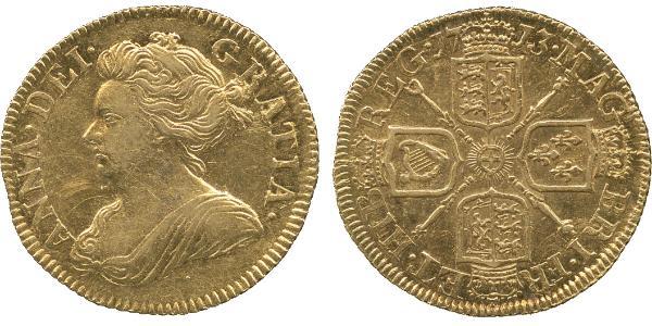 1/2 Гінея Королівство Великобританія (1707-1801) Золото Анна Стюарт(1665-1714)