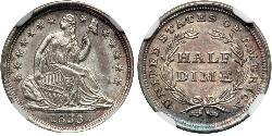 1/2 Dime / 5 Cent USA (1776 - ) Copper/Silver 