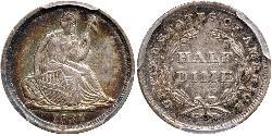 1/2 Дайм / 5 Цент США (1776 - ) Мідь/Срібло 