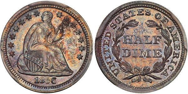 1/2 Дайм / 5 Цент США (1776 - ) Мідь/Срібло 