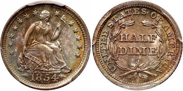 1/2 Дайм / 5 Цент США (1776 - ) Мідь/Срібло 