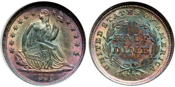 1/2 Дайм / 5 Цент США (1776 - ) Мідь/Срібло 