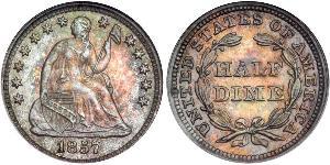 1/2 Дайм / 5 Цент США (1776 - ) Серебро/Медь 