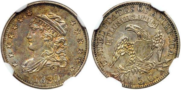1/2 Дайм / 5 Цент США (1776 - ) Серебро/Медь 