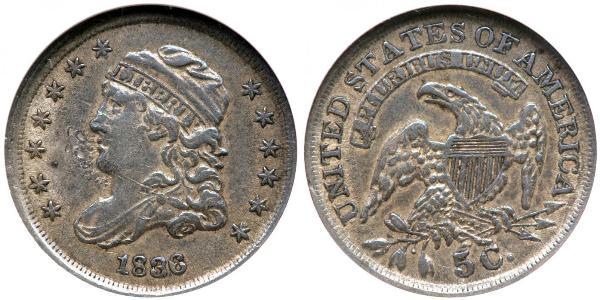 1/2 Дайм / 5 Цент США (1776 - ) Серебро/Медь 