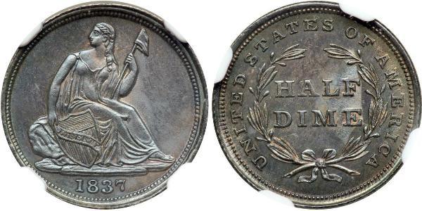 1/2 Дайм / 5 Цент США (1776 - ) Серебро/Медь 