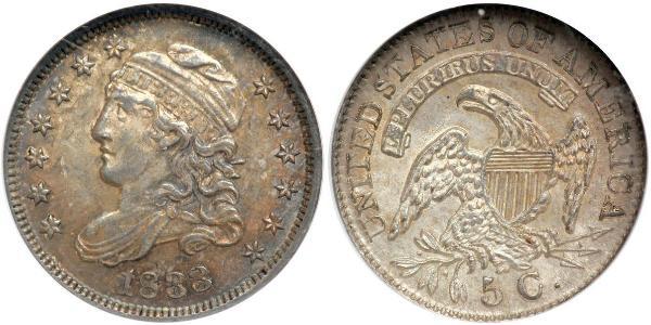 1/2 Дайм / 5 Цент США (1776 - ) Серебро/Медь 