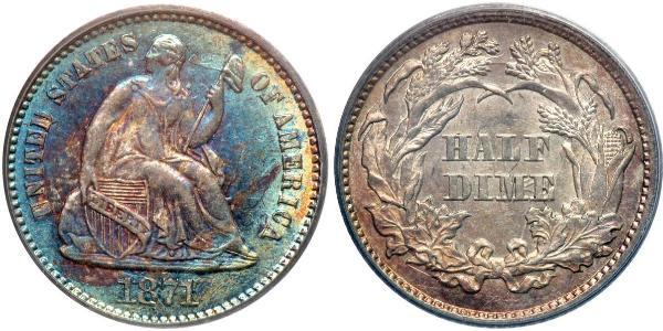 1/2 Дайм / 5 Цент США (1776 - ) Серебро/Медь 