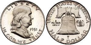 1/2 Долар США (1776 - ) Срібло Франклін Делано Рузвельт (1882-1945)