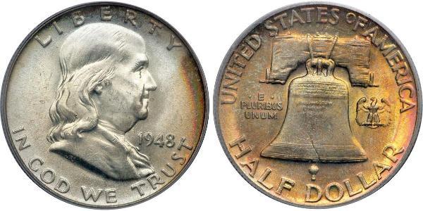 1/2 Долар США (1776 - ) Срібло Франклін Делано Рузвельт (1882-1945)