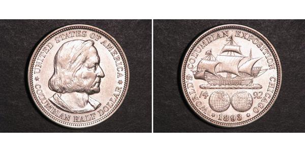 1/2 Долар США (1776 - ) Срібло Христофор Колумб (1451 - 1506)