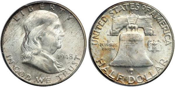 1/2 Долар США (1776 - ) Срібло Франклін Делано Рузвельт (1882-1945)