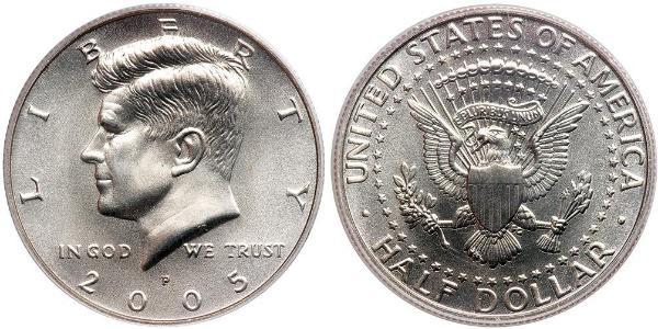 1/2 Долар США (1776 - ) Срібло Джон Фітцджеральд Кеннеді  (1917-1963)