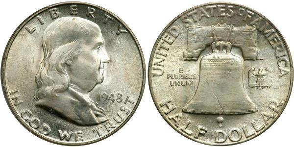 1/2 Долар США (1776 - ) Срібло Франклін Делано Рузвельт (1882-1945)